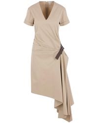 Loewe - Belted Draped Dress - Lyst