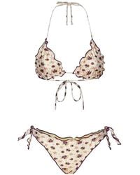 ME FUI - Floral-Print Ruffled Bikini - Lyst
