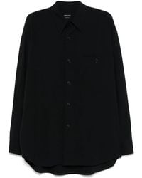 Giorgio Armani - Midnight Cotton Shirt With Classic Collar - Lyst