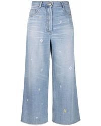 Forte Forte - Floral-embroidered Wide-leg Jeans - Lyst
