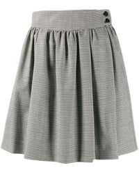 MSGM Rock mit Hahnentrittmuster - Schwarz