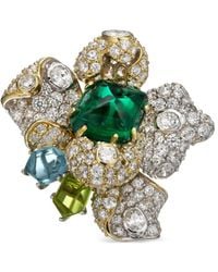Anabela Chan - 18Kt Vermeil Emerald Blossom Gemstone Ring - Lyst
