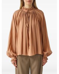 PT Torino - Ruffled-Trim Pleated Blouse - Lyst