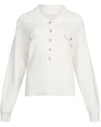 Liu Jo - Maxi-Neck Rib-Knit Sweater - Lyst