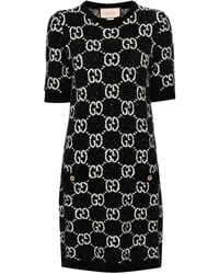 Gucci - GG Jacquard Short Sleeve Dress - Lyst