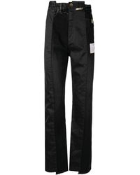 Maison Mihara Yasuhiro - Gerade Jeans mit Kontrasteinsätzen - Lyst
