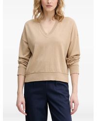 Benetton - Pull À Col V À Finitions Côtelées - Lyst