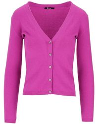 LA ROSE - V-Neck Button-Up Cardigan - Lyst