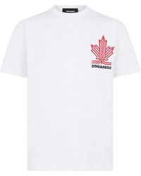 DSquared² - Ski Leaf Katoenen T-Shirt - Lyst