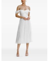 Framboise - Robe Mi-Longue Kaly En Soie À Épaules Dénudées - Lyst