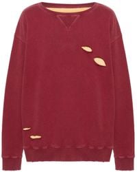 Maison Margiela - Distressed Layered Cotton Sweatshirt - Lyst