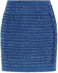 Versace - High-Waisted Denim Skirt - Lyst