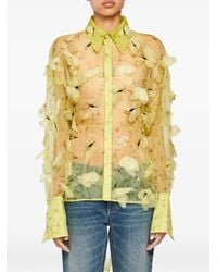 Blumarine - Butterfly-Appliqué Long-Sleeve Shirt - Lyst