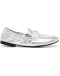 Tory Burch - Metallic Leather Ballet Loafers - Lyst