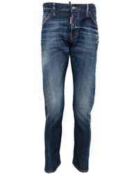 DSquared² - Vaqueros Con Parche Del Logo Y Trabillas - Lyst