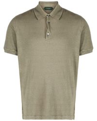 Zanone - Short-sleeves Cotton-linen Polo Shirt - Lyst
