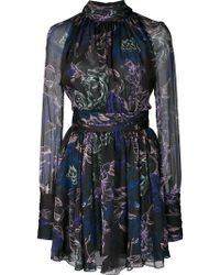 Emanuel Ungaro Floral Chiffon Dress - Black