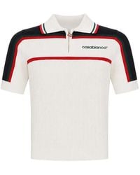 CASABLANCA - Logo-Embroidered Striped Polo Shirt - Lyst