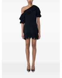Saint Laurent - Ruffled One-Shoulder Mini Dress - Lyst