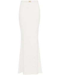 Elisabetta Franchi - Krepp-Maxirock Mit Gürtel - Lyst