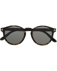 Tom Ford - Occhiali Da Sole Tondi Con Effetto Tartarugato - Lyst