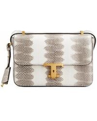Tod's - Borsa A Spalla T Timeless Mini Con Motivo Pelle Di Rettile E Battente - Lyst