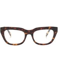 Prada - Tortoiseshell Rectangle-Frame Glasses - Lyst
