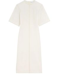Ami Paris - Short-Sleeve Topstitch Midi Dress - Lyst
