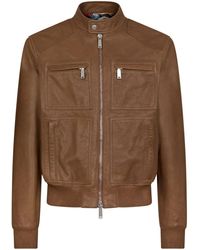 DSquared² - Zip-up Leather Jacket - Lyst