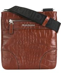 Baldinini - Crocodile Skin Effect Messenger Bag - Men - Leather - One Size - Brown