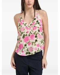 Liu Jo - Floral-Print V-Neck Top - Lyst