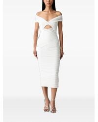 Bardot - Robe Mi-Longue Froncée Priah À Découpes - Lyst