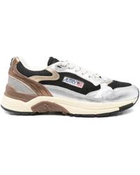 Autry - Hyperway Metallic Leather Mesh Sneakers - Lyst
