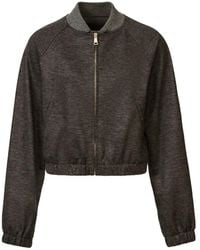 Fabiana Filippi - Zip-Front Cropped Bomber Jacket - Lyst