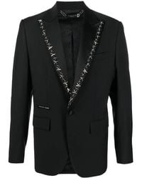 Philipp Plein - Star Stud-Embellished Single-Breasted Blazer - Lyst