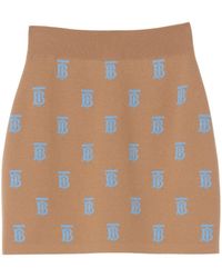 Burberry - Jacquard Tb Mini Skirt - Lyst