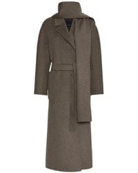 Max Mara - Manteau En Laine Vierge À Taille Ceinturée - Lyst