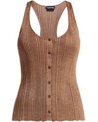 Tom Ford - Lurex-detailing Ribbed Tank Top - Lyst