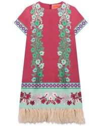 La DoubleJ - Floral Fringed Swing Dress - Lyst