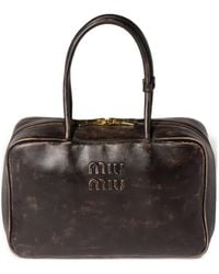 Miu Miu - Beau Tote Bag Mit Logo-Prägung - Lyst