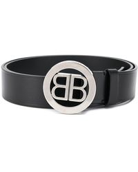 Balenciaga バレンシアガ Bb ロゴプレート ベルト - ブラック