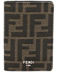 Fendi - Ff-jacquard Leather Wallet - Lyst