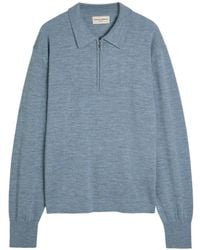 Officine Generale - Half-Zip Polo Sweater - Lyst