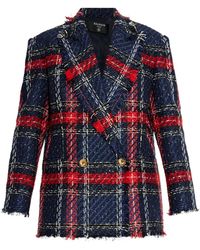 Balmain - Plaid-Check Tweed Blazer - Lyst