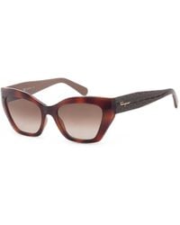 Ferragamo Eyewear - Gancini-Print Cat-Eye Frame Sunglasses - Lyst