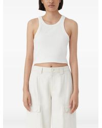 Closed - Cropped Ribbed Tank Top - Lyst