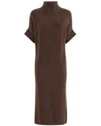 Brunello Cucinelli - Cashmere Rib-Knit Mock-Neck Dress - Lyst