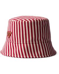 Prada - Striped Bucket Hat - Lyst