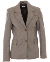 Liu Jo - Blazer Con Motivo Pied De Poule Y Borde Deshilachado - Lyst
