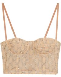 Gucci - GG Crystal-embellished Corset Top - Lyst